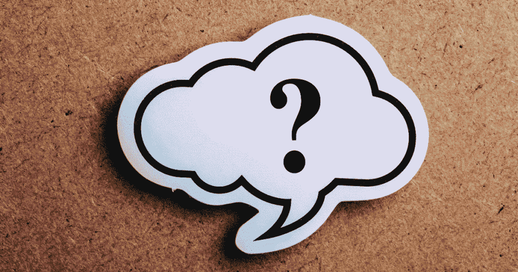 吹き出しマークに描かれた疑問符