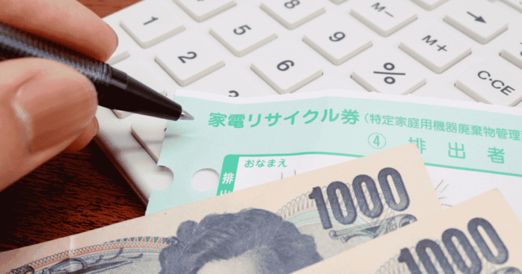 家電リサイクル券と現金のイメージ