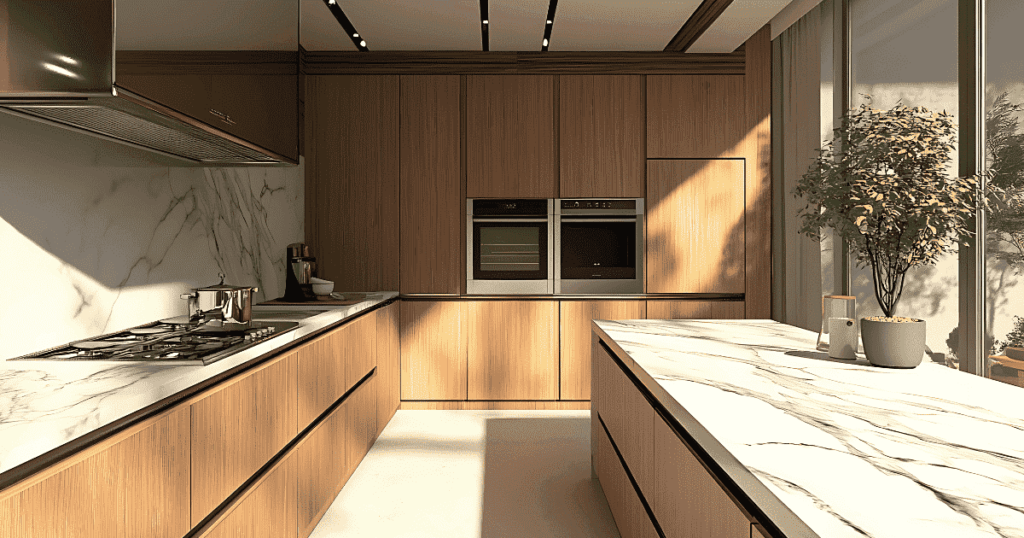 ビルトイン型オーブンが設置されたキッチン