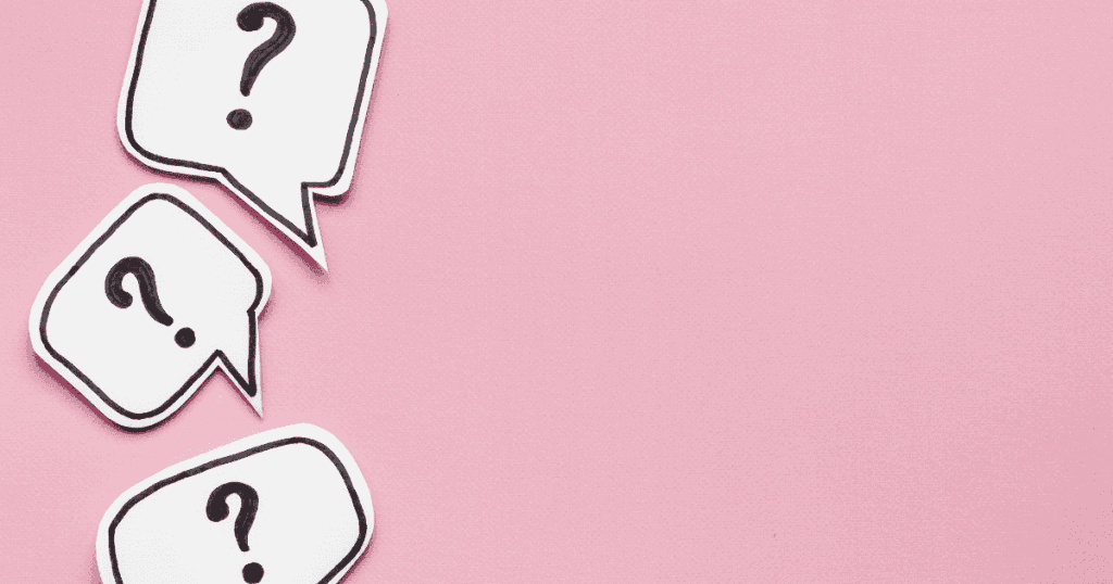 ピンク背景にクエスチョンマーク
